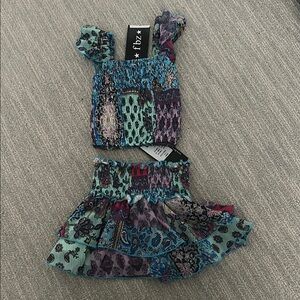 Colorful Smocked Two-Piece Set